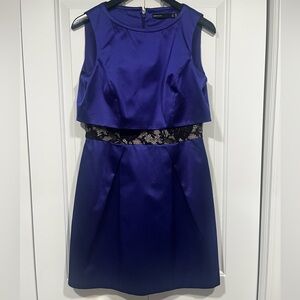 Deep Blue Peekaboo Lace Karen Millen Dress